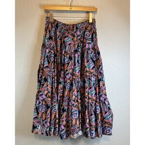 VTG Malco Modes Skirt Aztec‎ Full Circle Square Dance Medium Retro 80 Festival